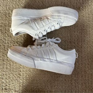 Adidas Nizza white platform sneakers 7.5